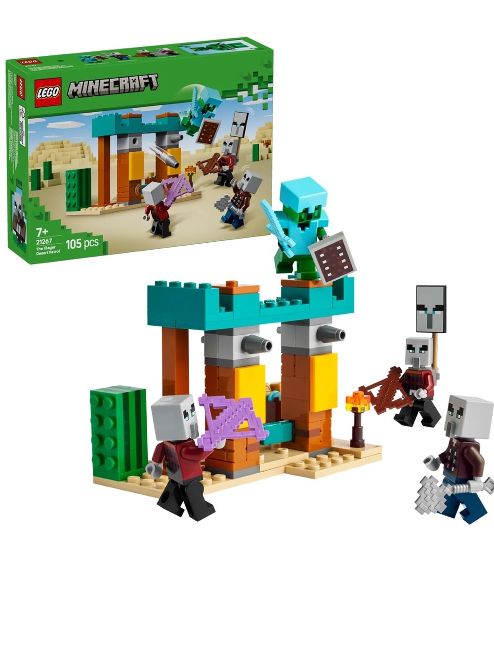 LEGO Minecraft Illager Desert Patrol Outpost Playset (21267) building set box